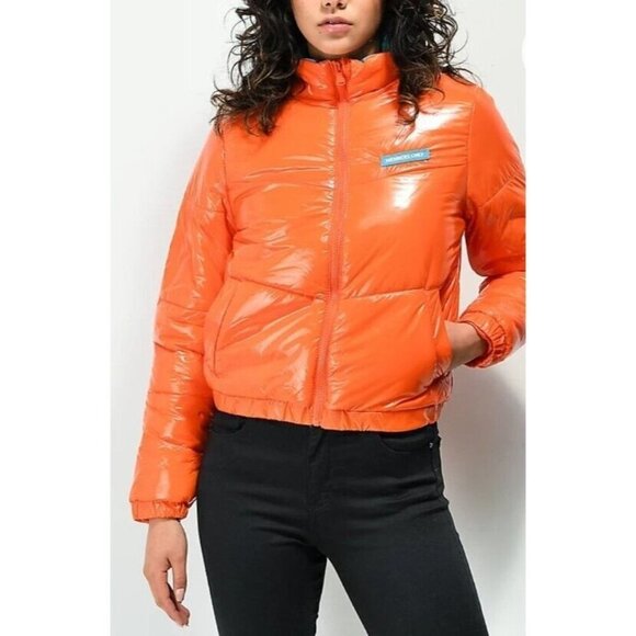 Members Only Puffer Jacket Hi Shine Orange Adult Medium Teen XL Colorful NWT - Picture 1 of 12